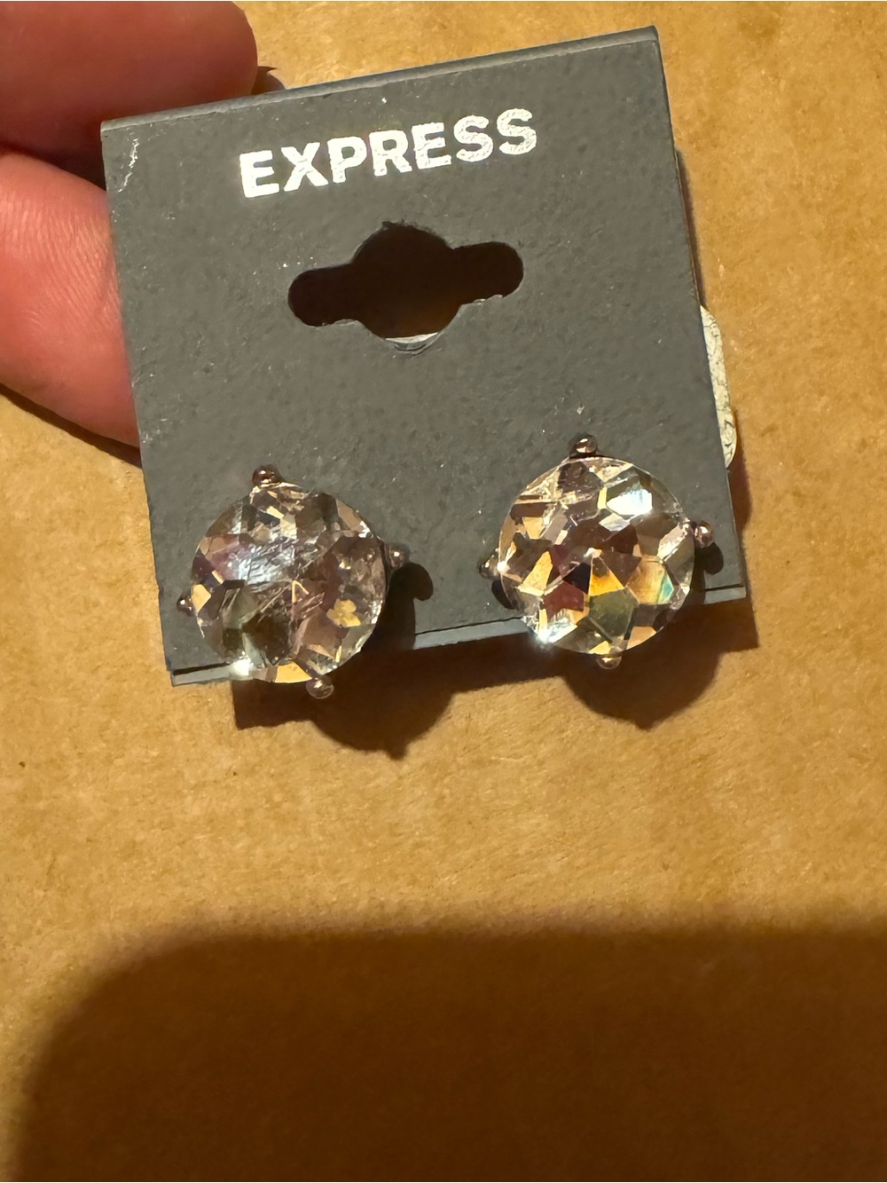 Express Clear Crystal Stud Earrings